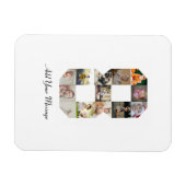Schwarzweiß-Zahl 8-FotoCollage Magnet (Horizontal)