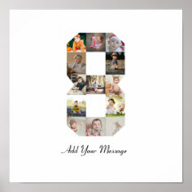 Schwarzweiß-Zahl 8-FotoCollage