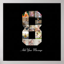 Schwarzweiß-Zahl 8-FotoCollage