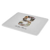 Schwarzweiß-Zahl 8-FotoCollage Schneidebrett (Ecke)