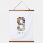 Schwarzweiß-Zahl 8-FotoCollage Wandteppich Mit Holzrahmen (Vorderseite 2)