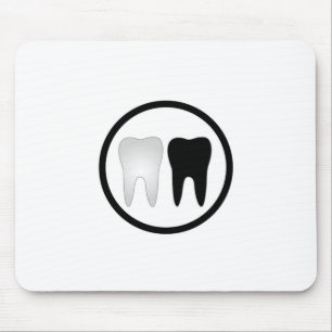 Schwarzweiss-Zahn Mousepad