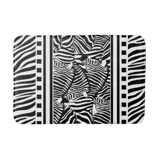 Schwarzweiß-Zebra Badematte (Vorderseite)