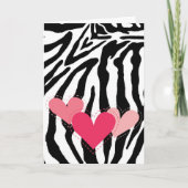 Schwarzweiss-Zebra-Druck-Herz-Karte Karte (Vorderseite)