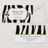 Schwarzweiss-Zebra-Druck-Visitenkarte Visitenkarte (Vorne/Hinten)