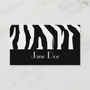 Schwarzweiss-Zebra-Druck-Visitenkarten Visitenkarte