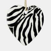 Schwarzweiss-Zebra-Druck-Weihnachtsverzierung Keramikornament (Rechts)
