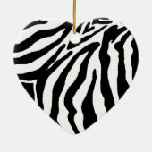 Schwarzweiss-Zebra-Druck-Weihnachtsverzierung Keramikornament (Hinten)