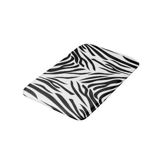 Schwarzweiß-Zebra-Druckmuster Badematte (Schrägansicht)