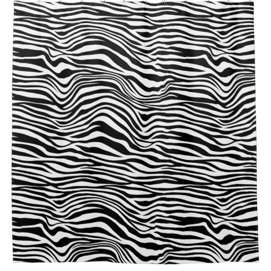 Schwarzweiß-Zebra Duschvorhang (Vorderseite)