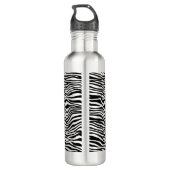 Schwarzweiß-Zebra Edelstahlflasche (Rückseite)