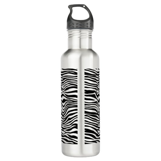 Schwarzweiß-Zebra Edelstahlflasche (Rückseite)