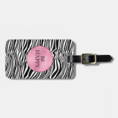 Schwarzweiß-Zebra Gepäckanhänger (Vorderseite horizontal)