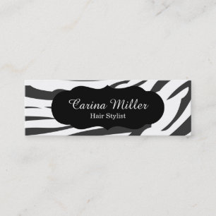 Schwarzweiss-Zebra-Haar-Stylist Mini Visitenkarte