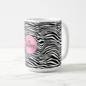 Schwarzweiß-Zebra Kaffeetasse (VorderseiteRechts)