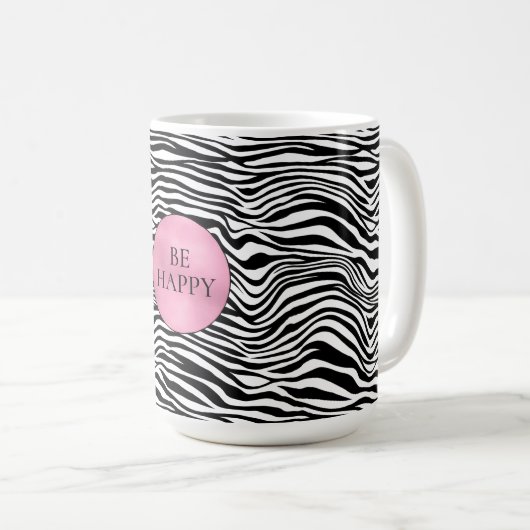 Schwarzweiß-Zebra Kaffeetasse (VorderseiteRechts)