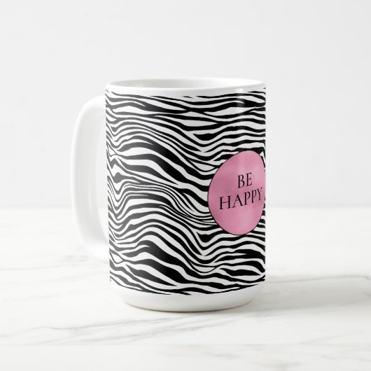 Schwarzweiß-Zebra Kaffeetasse (Vorderseite Links)