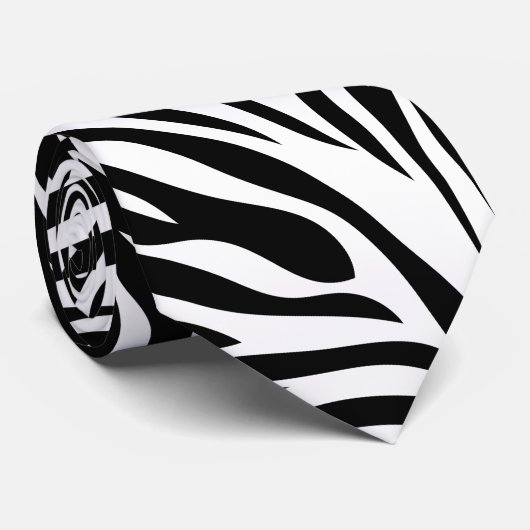 Schwarzweiß-Zebra Krawatte (Gerollt)