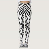 Schwarzweiß-Zebra Leggings (Vorderseite)