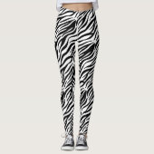 Schwarzweiß-Zebra Leggings (Vorderseite)
