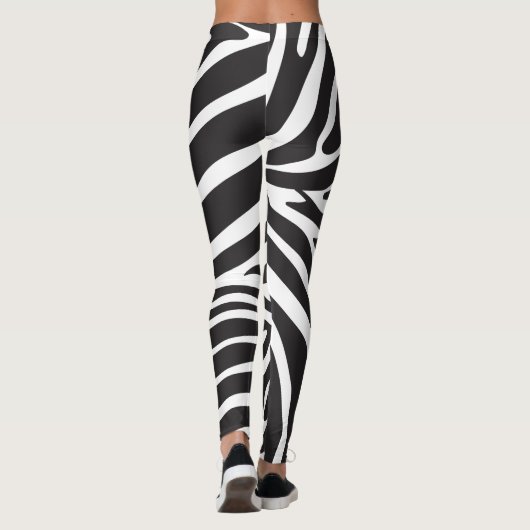 Schwarzweiß-Zebra Leggings (Rückseite)
