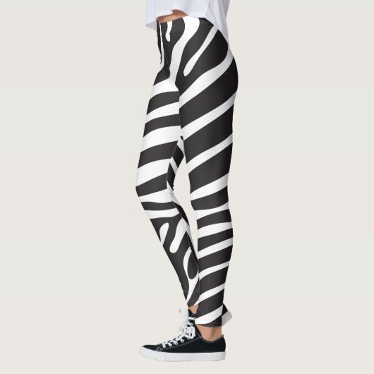 Schwarzweiß-Zebra Leggings (Links)