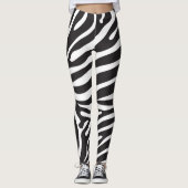Schwarzweiß-Zebra Leggings (Vorderseite)