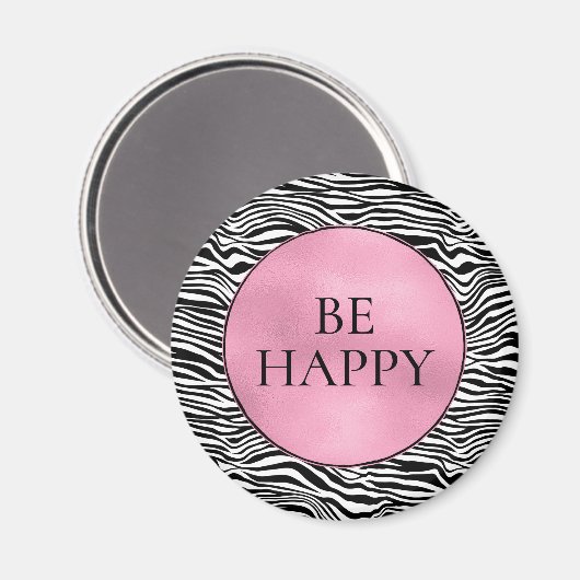 Schwarzweiß-Zebra Magnet (Vorderseite/Rückseite)