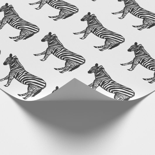 Schwarzweiss-Zebra-Packpapier Geschenkpapier (Ecke)