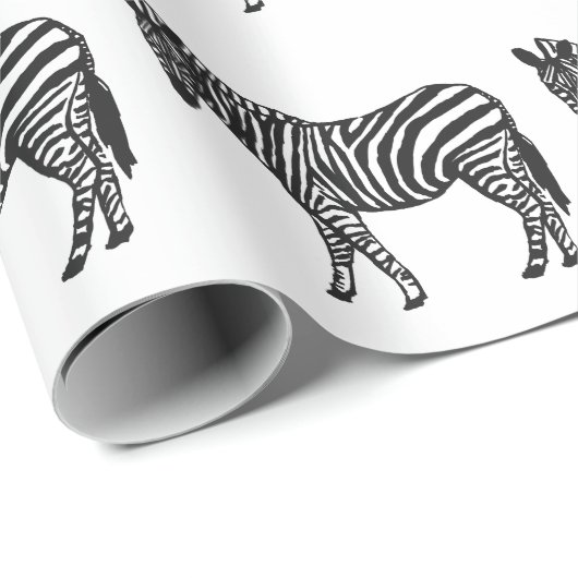 Schwarzweiss-Zebra-Packpapier Geschenkpapier (Rolleneckpunkt)
