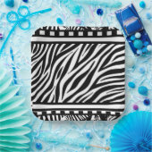 Schwarzweiß-Zebra Pappteller (Party)