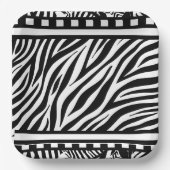 Schwarzweiß-Zebra Pappteller (Vorderseite)