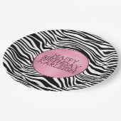 Schwarzweiß-Zebra Pappteller (Schrägansicht)