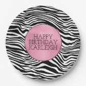 Schwarzweiß-Zebra Pappteller (Vorderseite)