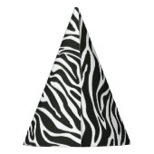 Schwarzweiss-Zebra-Partyhut Partyhütchen (Rückseite)