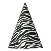 Schwarzweiss-Zebra-Partyhut Partyhütchen (Vorderseite)