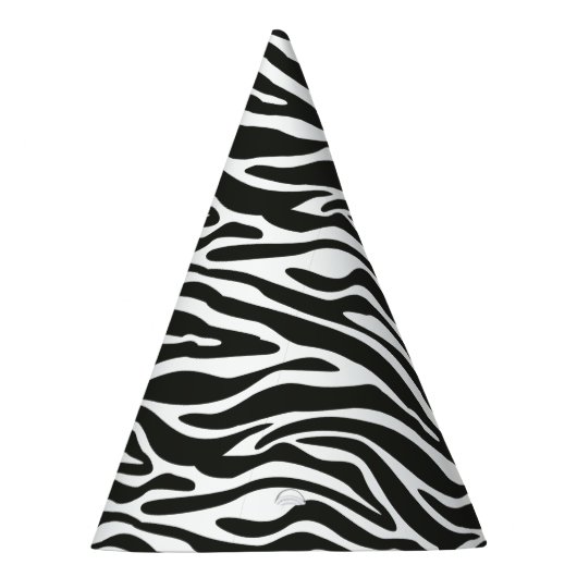 Schwarzweiss-Zebra-Partyhut Partyhütchen (Rechts)