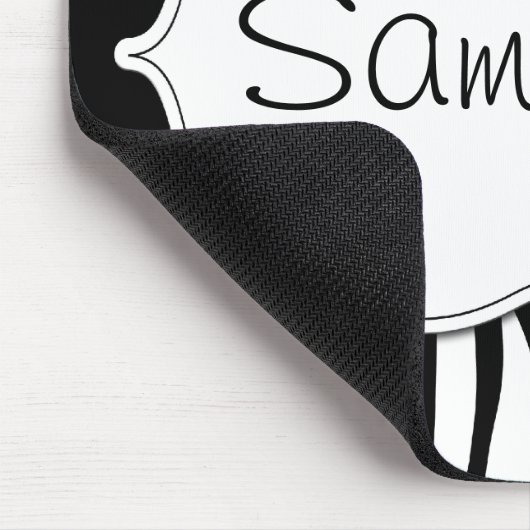 Schwarzweiss-Zebra personalisiert Mousepad (Ecke)