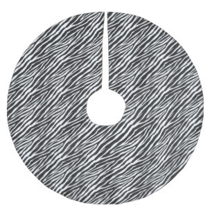 Schwarzweiß-Zebra Polyester Weihnachtsbaumdecke