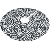 Schwarzweiß-Zebra Polyester Weihnachtsbaumdecke (Schrägansicht)
