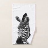 Schwarzweiss-Zebra-Porträt Badhandtuch Set (Handtuch)