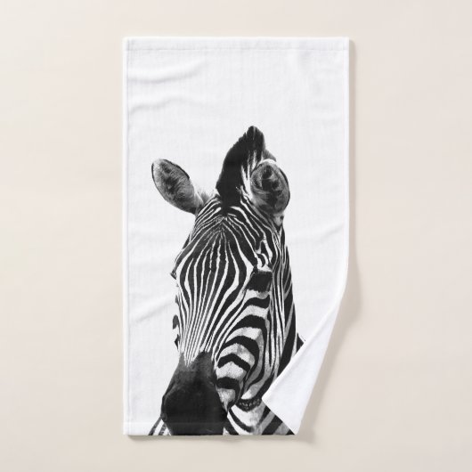 Schwarzweiss-Zebra-Porträt Badhandtuch Set (Handtuch)