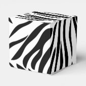Schwarzweiß-Zebra-Print mit Hot Rosa zum Geburtsta Geschenkschachtel (Rückseite)