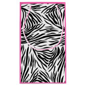 Schwarzweiß-Zebra-Print mit Hot Rosa zum Geburtsta Kleine Geschenktüte (Rückseite)