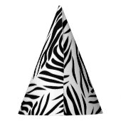 Schwarzweiß-Zebra-Print mit Hot Rosa zum Geburtsta Partyhütchen (Rückseite)