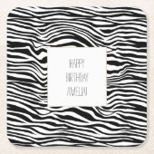 Schwarzweiß-Zebra Rechteckiger Pappuntersetzer (Vorderseite)