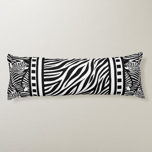 Schwarzweiß-Zebra Seitenschläferkissen (Rückseite)