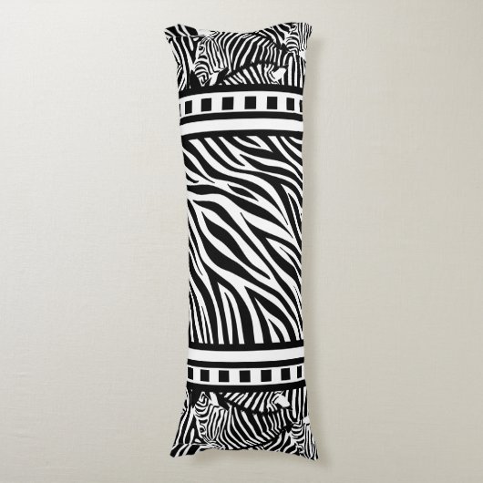 Schwarzweiß-Zebra Seitenschläferkissen (Vorderseite Vertikal)