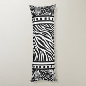 Schwarzweiß-Zebra Seitenschläferkissen (Rückseite (Vertikal))
