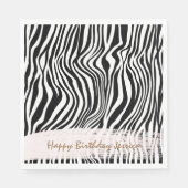 Schwarzweiß-Zebra Serviette (Vorderseite)